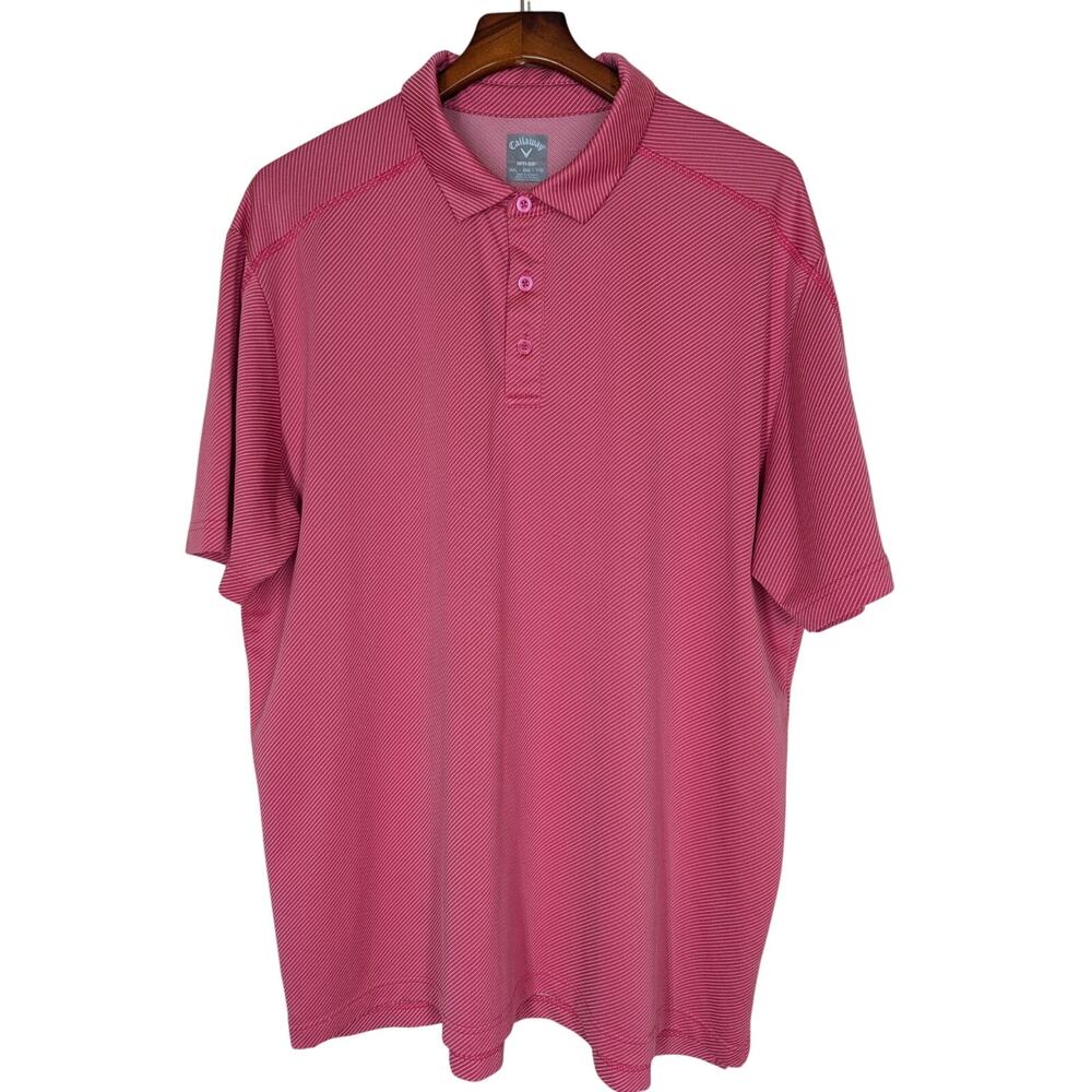 Callaway OPTI-DRI Golf Polo Shirt Mens Size XXL Coral Red Short Sleeve Athletic